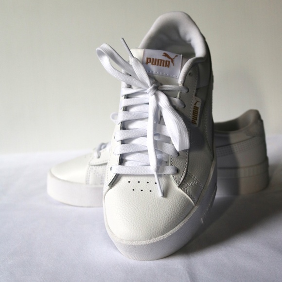 PUMA Jada White Leather Sneakers Running Shoes Lace Up Women's Size 7 - Picture 5 of 9
